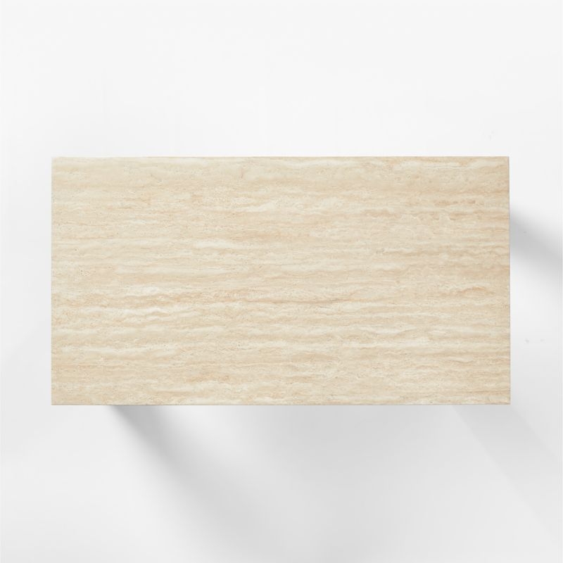 Sydney 72'" Rectangular Travertine Dining Table with Black Steel Legs - Image 5