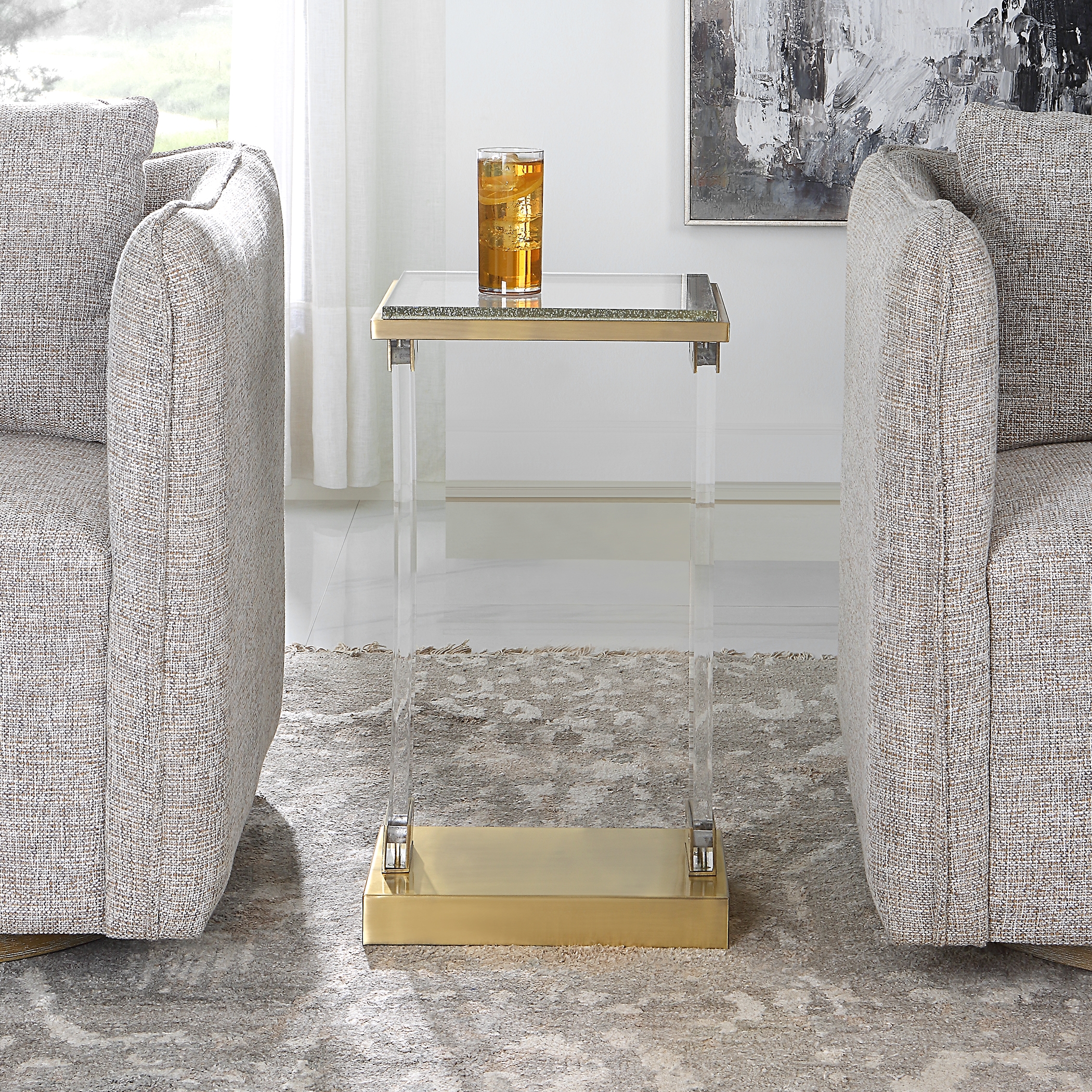 Muse Seeded Glass Accent Table - Image 1
