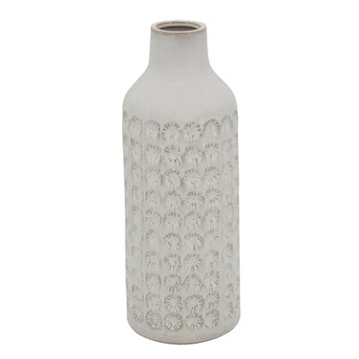 White 18" Ceramic Table Vase - Image 0