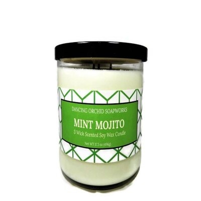 Soy Wax Mint Mojito Scented Jar Candle - Image 0