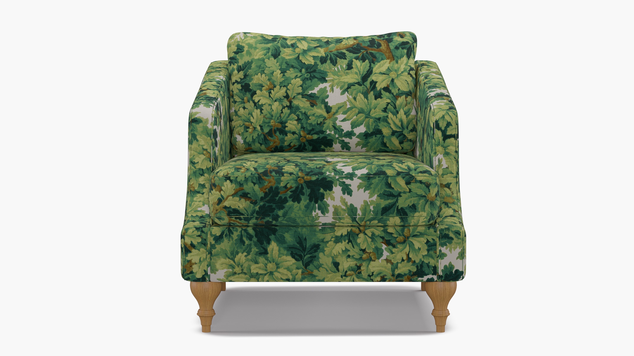 Slope Arm Chair, Verdure Bois De Chene, Natural Turned Wood Leg - Image 0