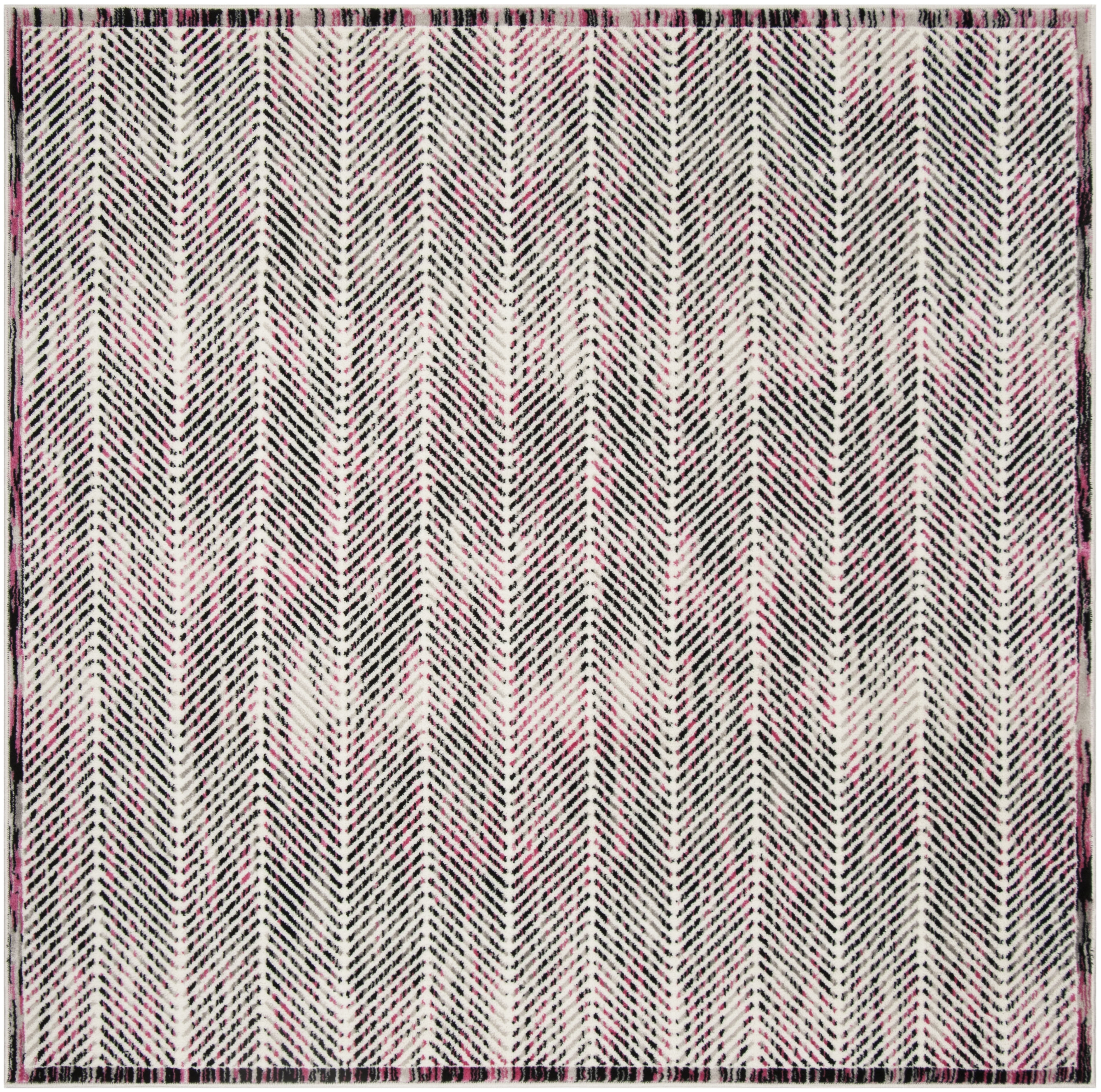 Arlo Home Woven Area Rug, SKY194P, Grey/Pink,  6' 7" X 6' 7" Square - Image 0