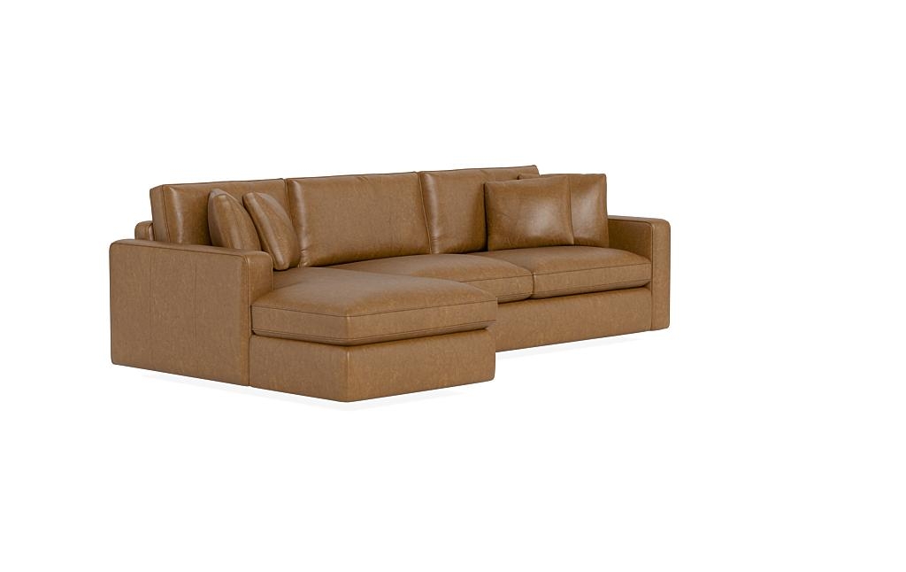 James Leather 3-Seat Left Chaise Sleeper Sectional - Image 1