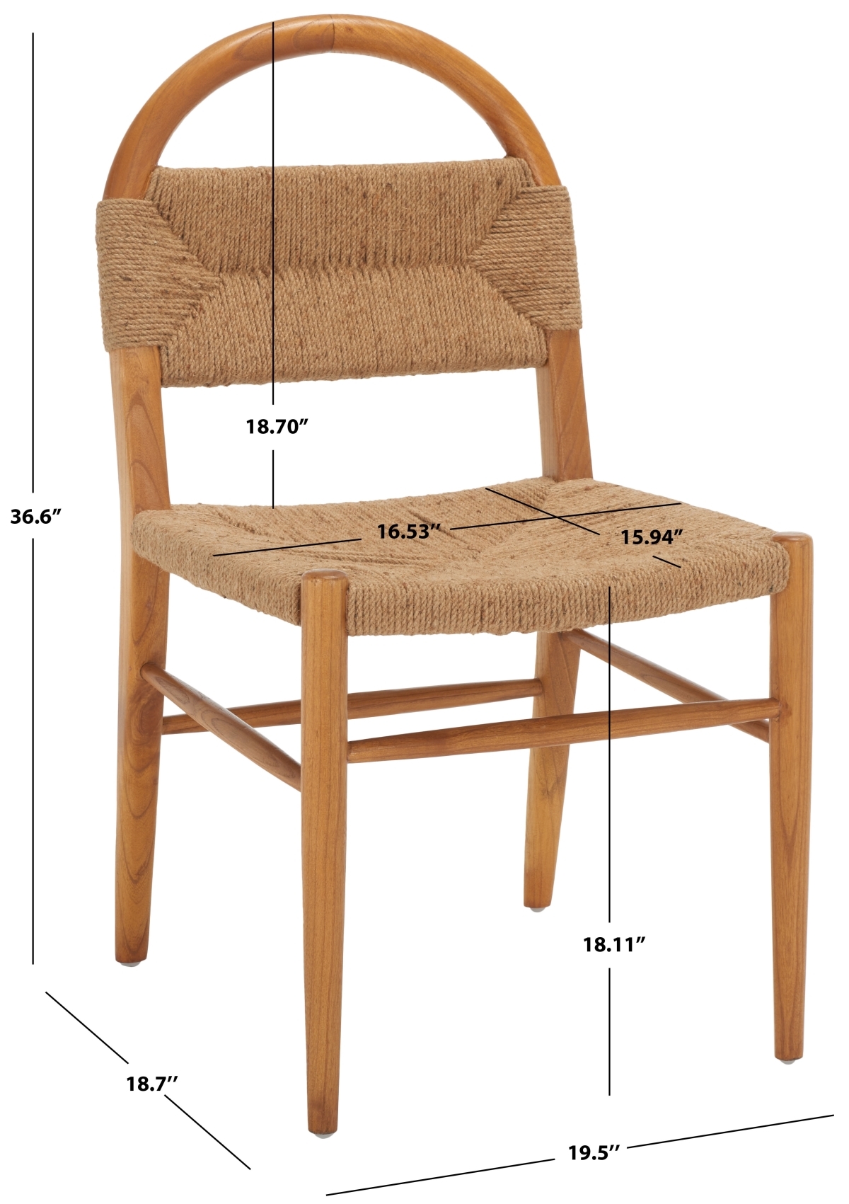 Ottilie Dining Chair - Brown / Natural - Safavieh - Image 8