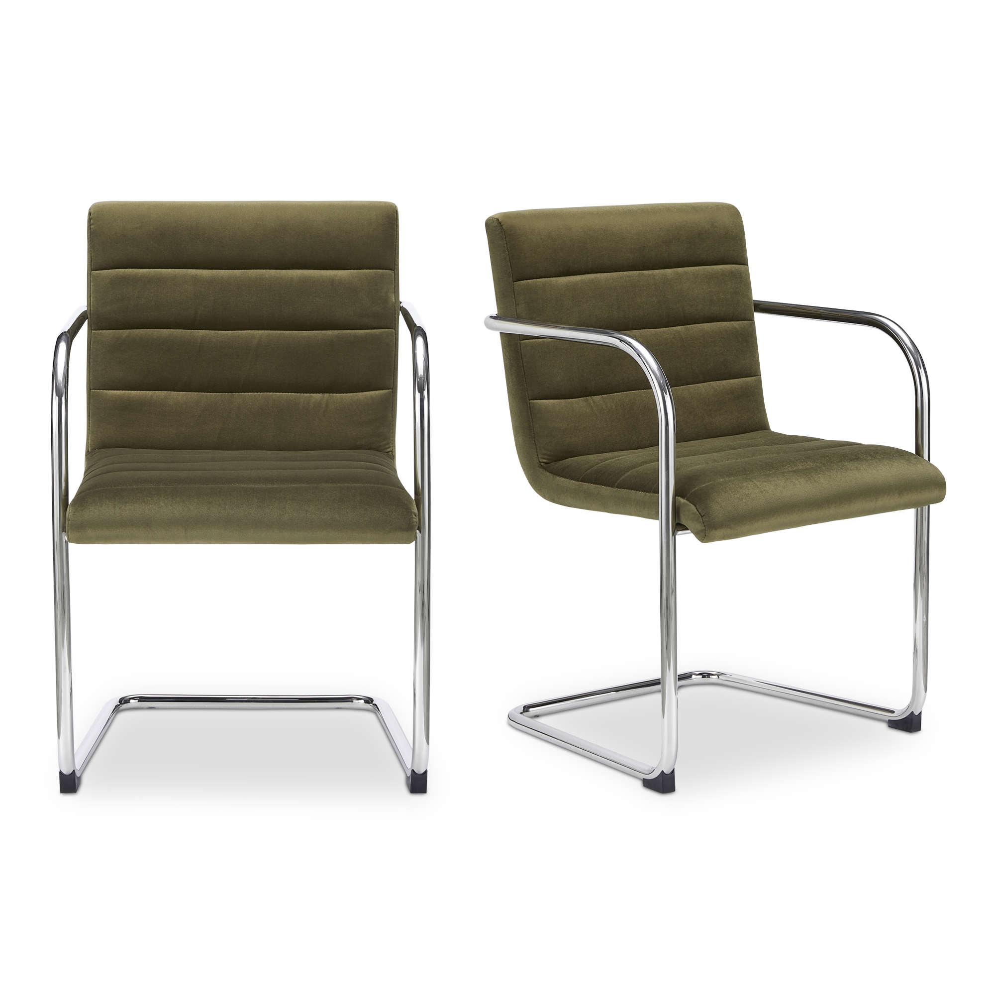 Pedro Dining Chair Green Mohair Set of Two - Image 0