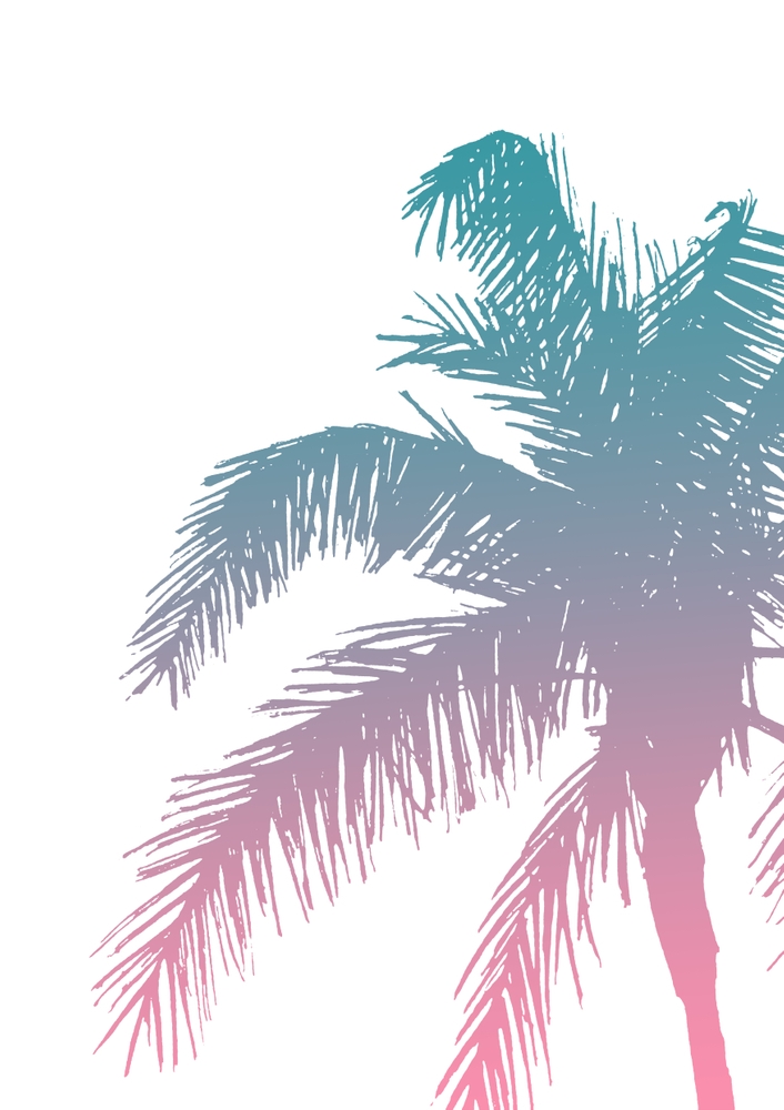 Palm Tree 07 (no.2) Throw Pillow by The Old Art Studio - Cover (16" x 16") With Pillow Insert - Outdoor Pillow - Image 1
