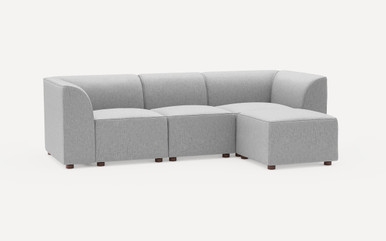 Burrow Mambo 4-Piece Sectional Lounger, Leg Finish: WalnutLegs - Image 1