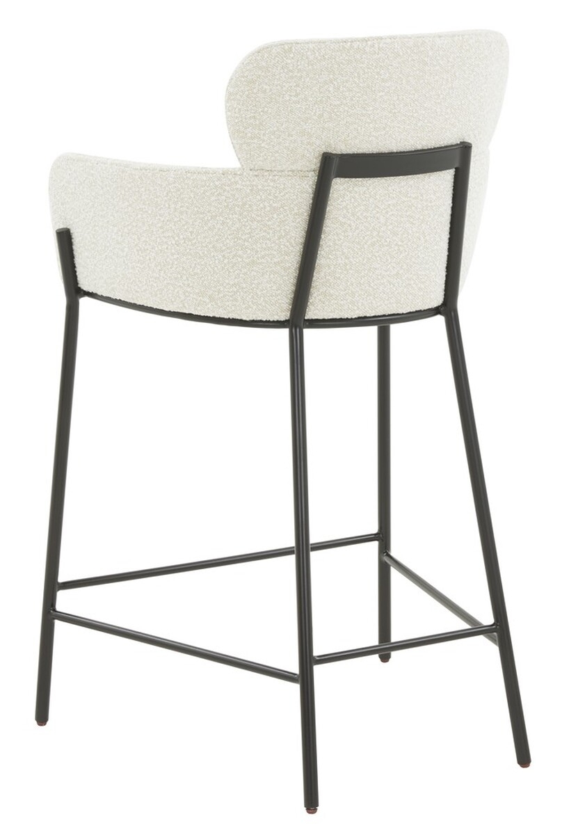 Charlize Boucle Counter Stool - Ivory/Black - Image 4