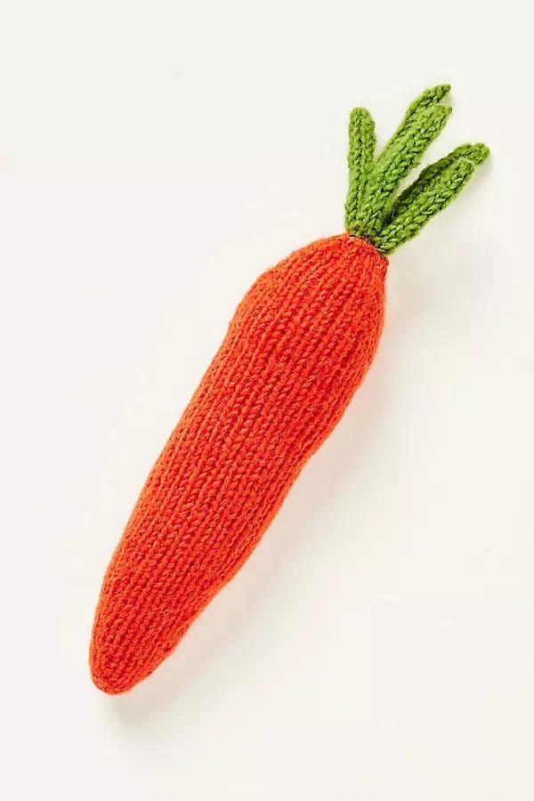 Hand-Knit Carrot Dog Toy - Image 0
