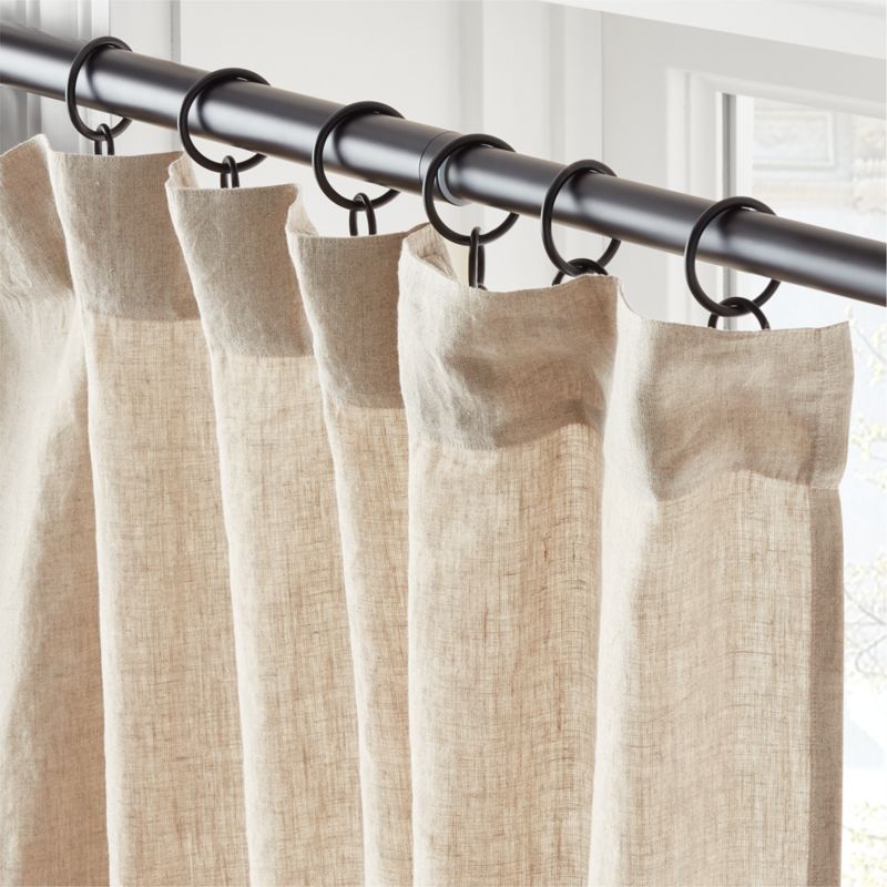 EUROPEAN FLAX™-Certified Linen Natural Window Curtain Panel 48''x108'' - Image 1