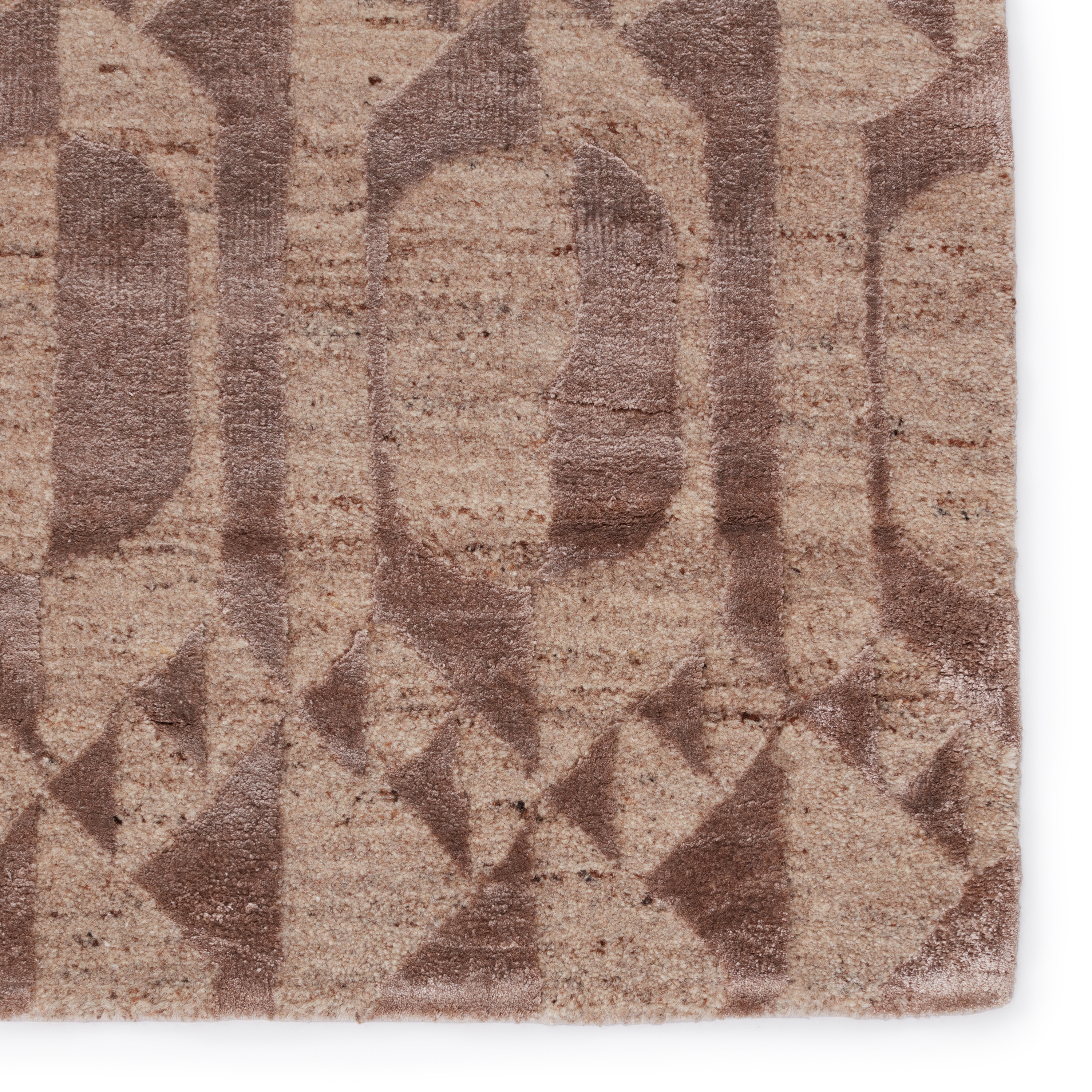 Kavi by Ovate Hand-Knotted Trellis Tan/ Taupe Area Rug (8'X10') - Image 3