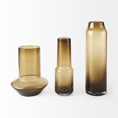 Zohaib Golden Brown Glass Vase - Image 0