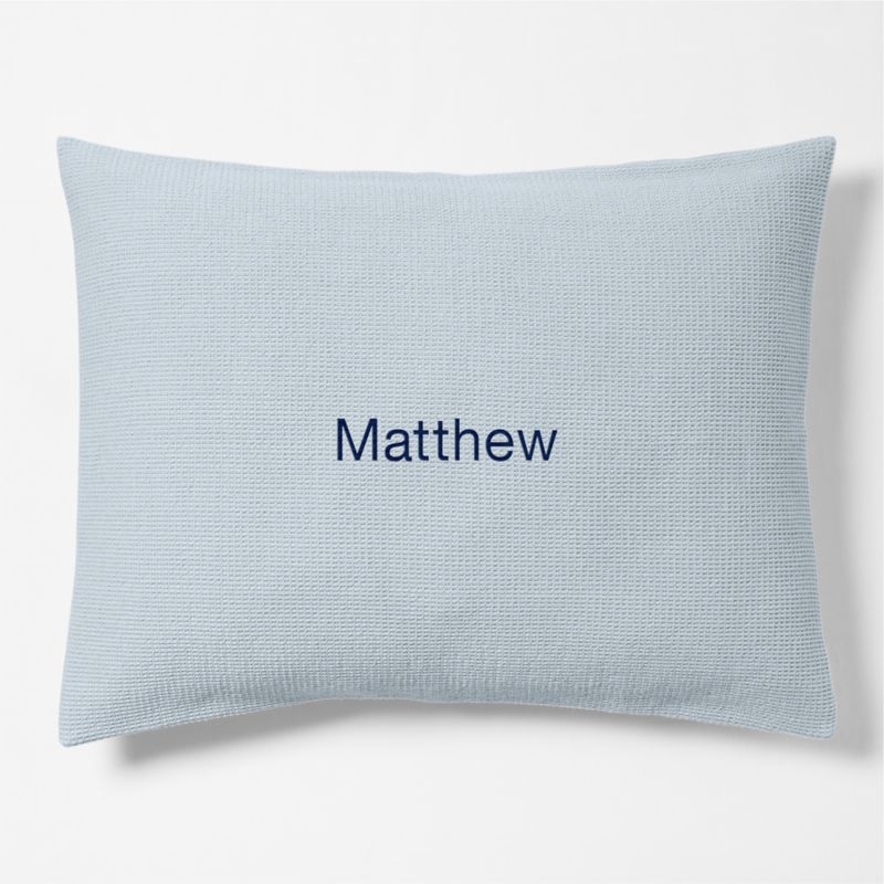 Scoop Waffle Organic Cotton Sky Blue Standard Bed Pillow Sham - Image 1