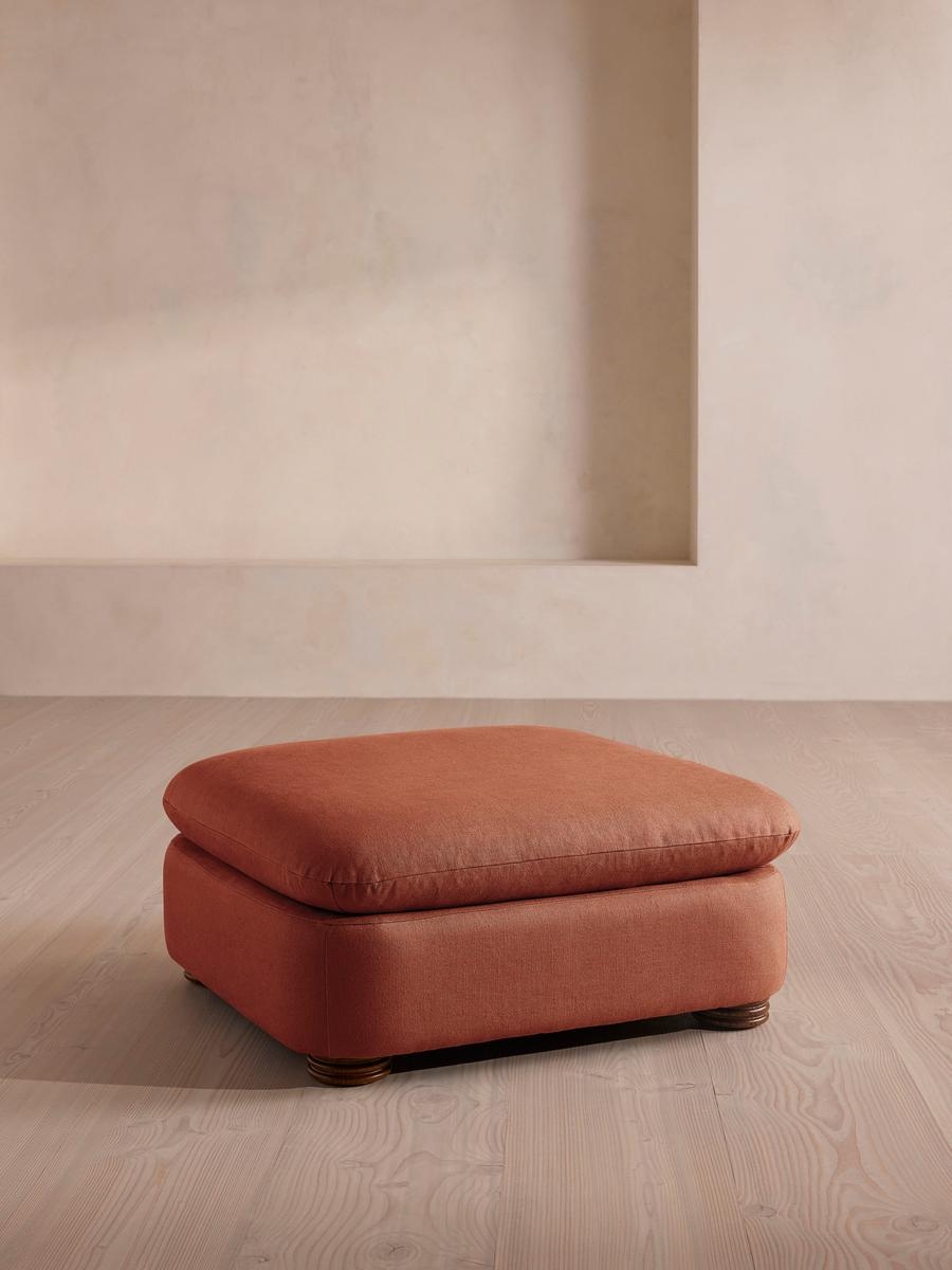 Rava Ottoman, Linen, Sienna, US - Image 0