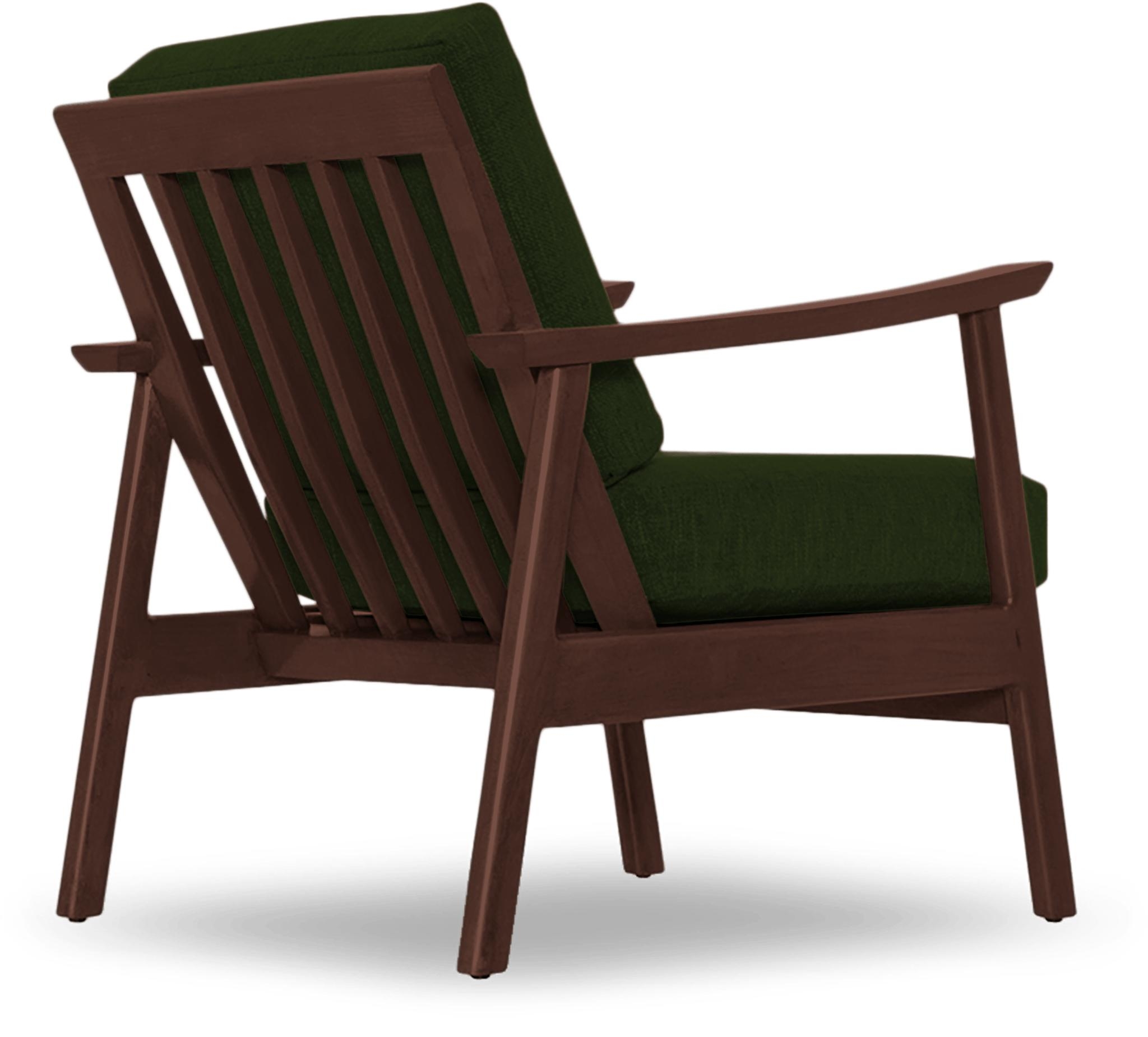 Green Paley Mid Century Modern Chair - Royale Forest - Walnut - Image 3