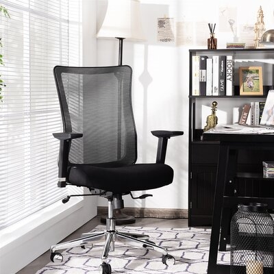 Inbox Zero Ergonomic Mesh Office Chair Sliding Seat Height Adjustable W/ Armrest - Image 0