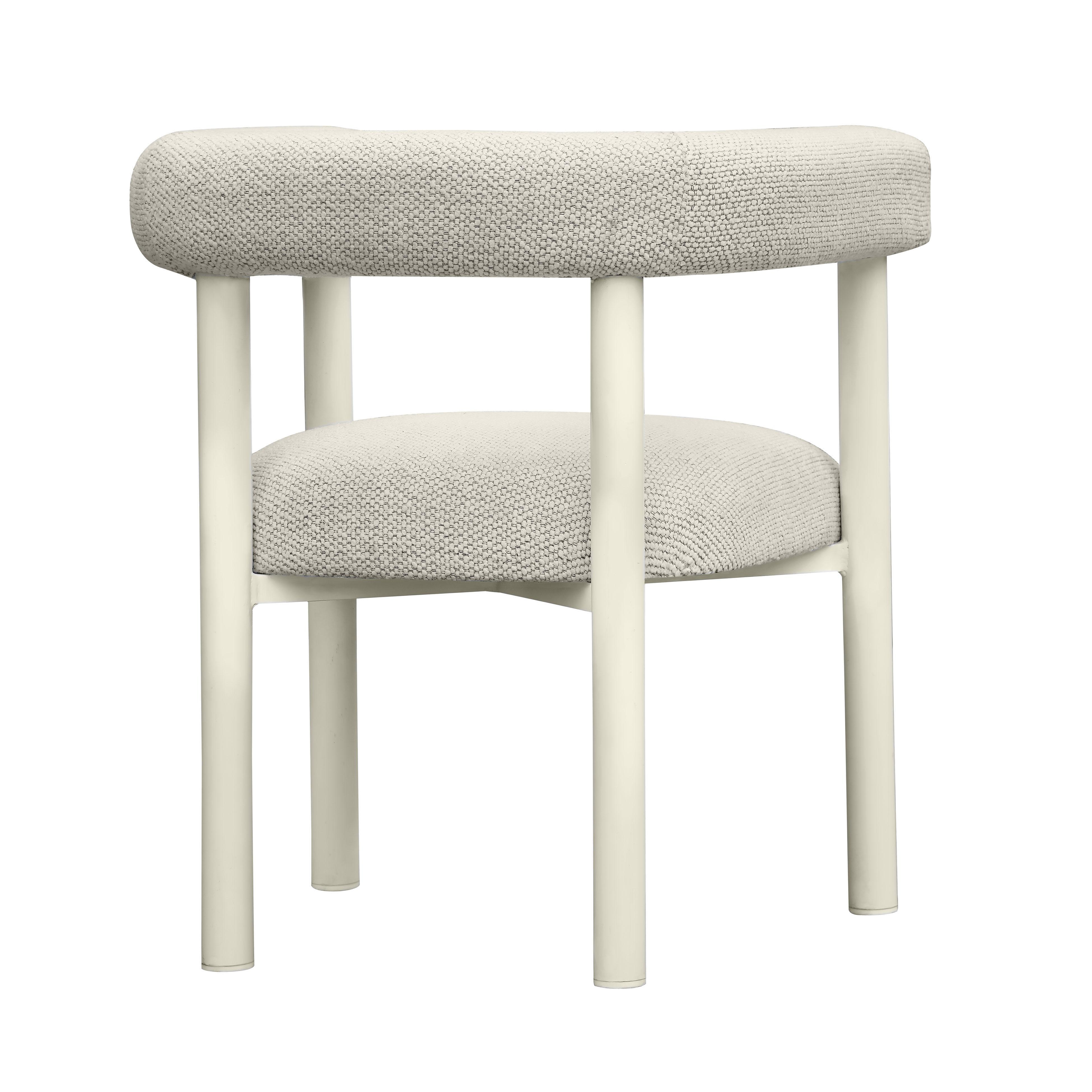 Jackie Cream Outdoor Textured Dining Chair - Image 3
