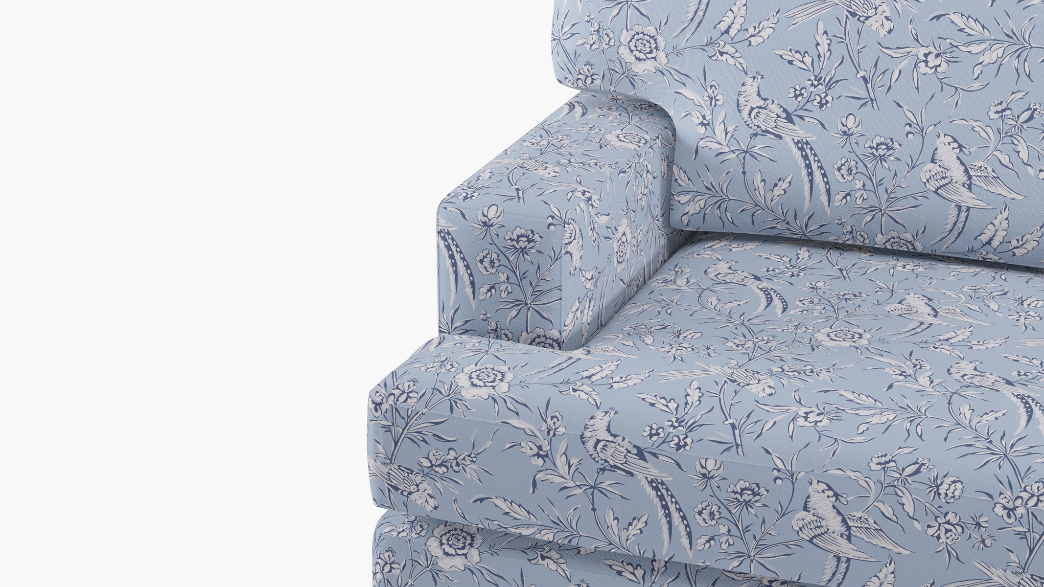 Classic Sofa, Blue Aviary, Espresso with Antique Brass Caster - Image 5