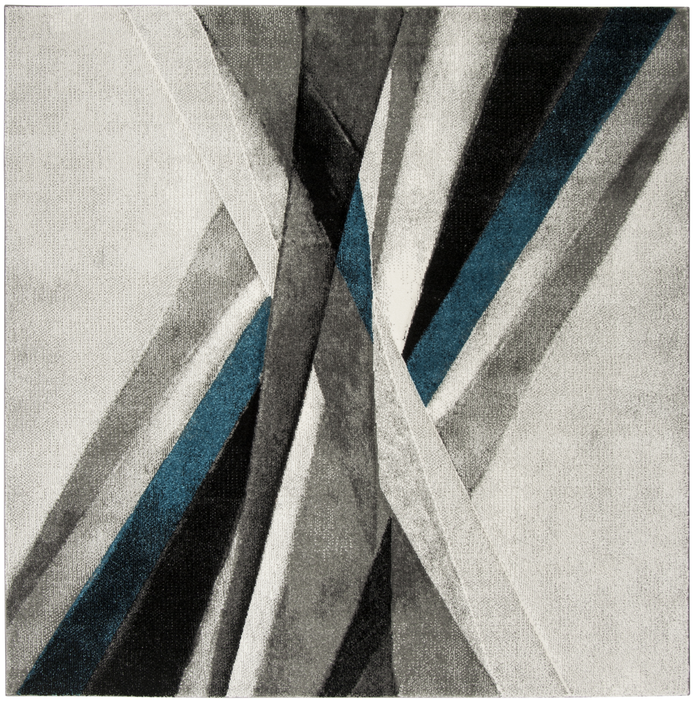 Arlo Home Woven Area Rug, HLW710D, Grey/Teal,  6' 7" X 6' 7" Square - Image 0