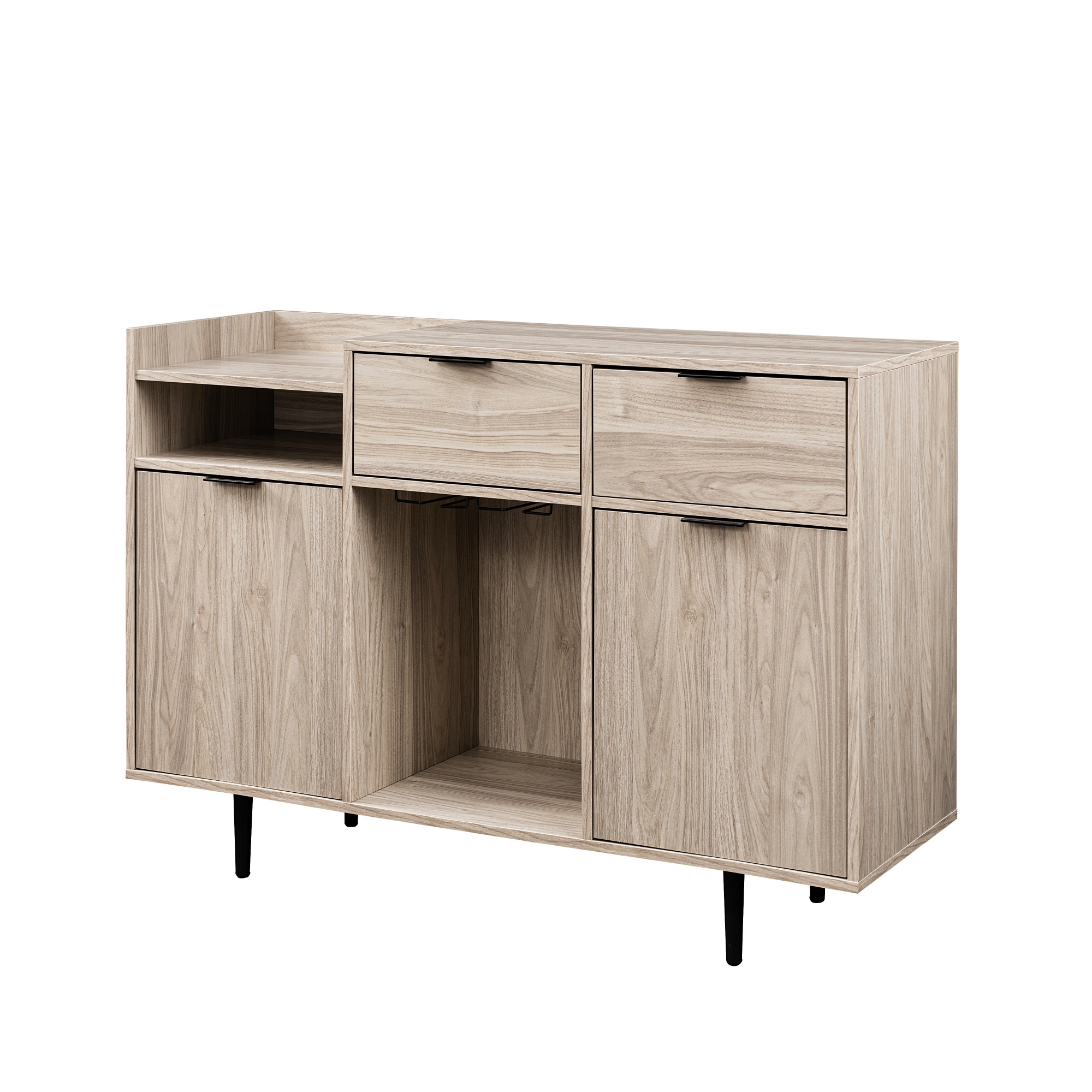 48" Modern 2-Drawer and 2-Door Bar Cabinet - Birch - Image 2