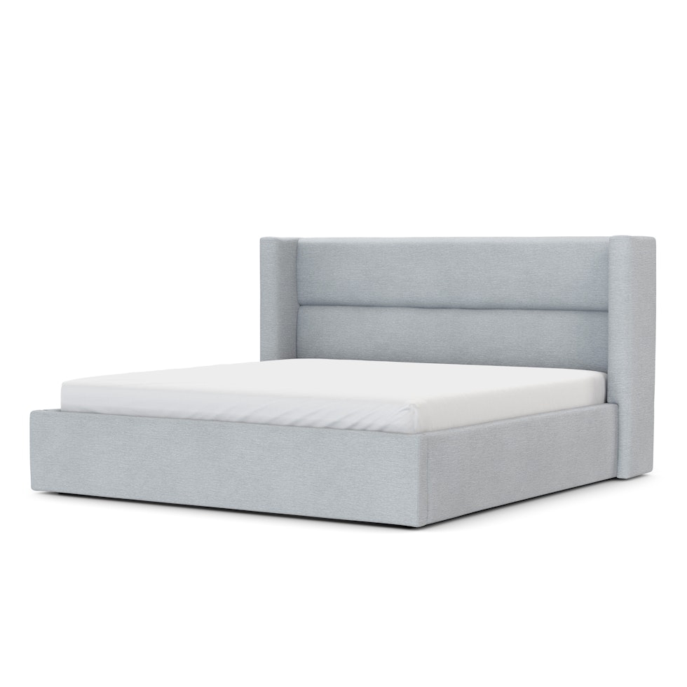 Calabri King Upholstered Bed - Silver Light Blue - Image 0