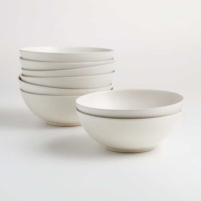 Craft 8" Linen Cream Bowl, Set of 8 - Image 0
