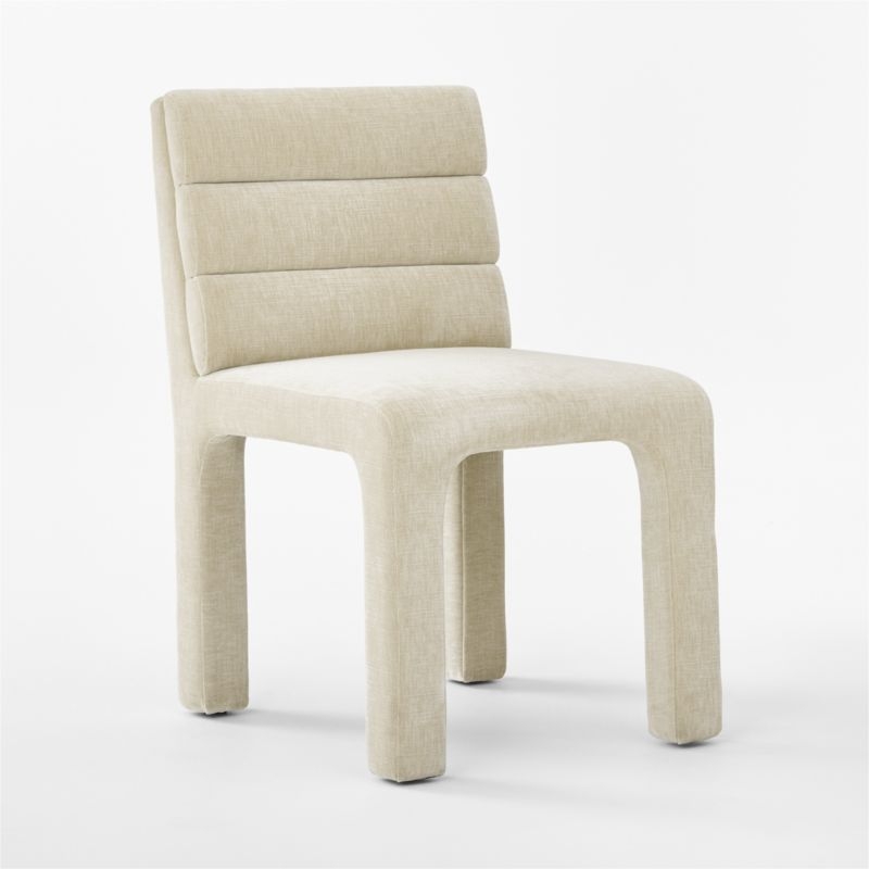 Castell Cream Channel Tufted Performance Fabric Dining Chair Set of 4 - Image 2