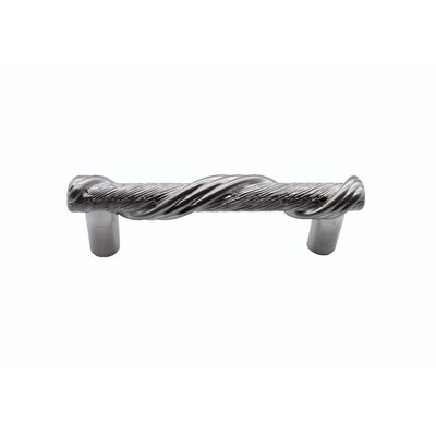 Wrapped Textured & Tied 3" Centers Satin Nickel Cabinet Pull - Image 0