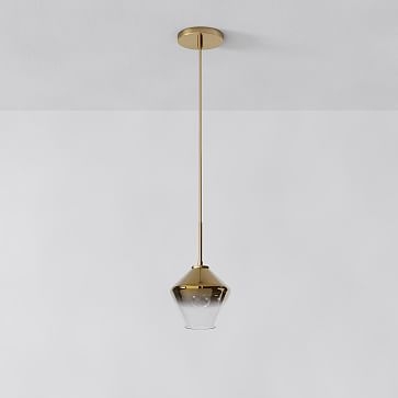 Sculptural Plug-In Pendant, Geo Large, Gold Ombre, Brass, 10" - Image 1