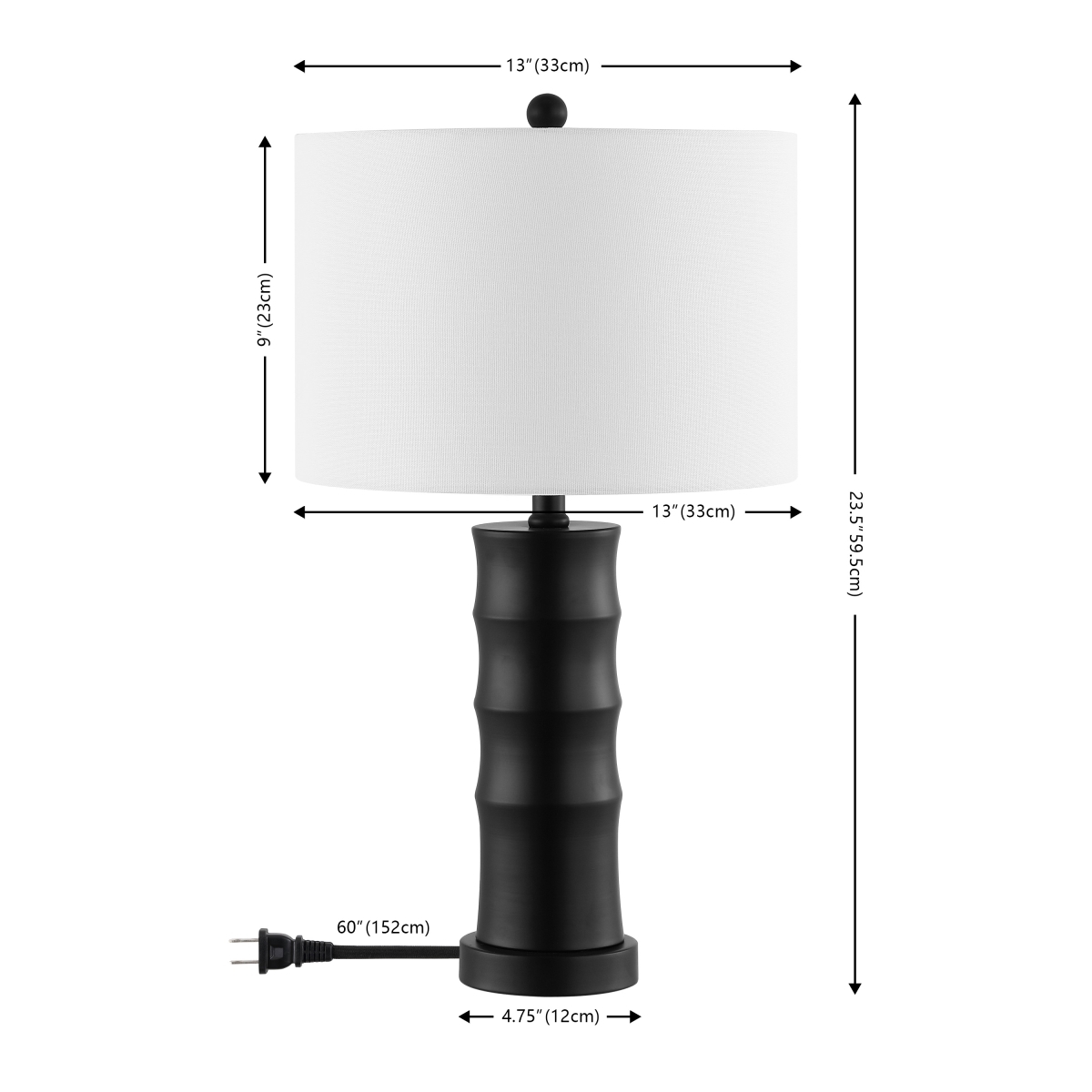 Zamora 23.5 Inch Table Lamp - Black - Safavieh - Image 0