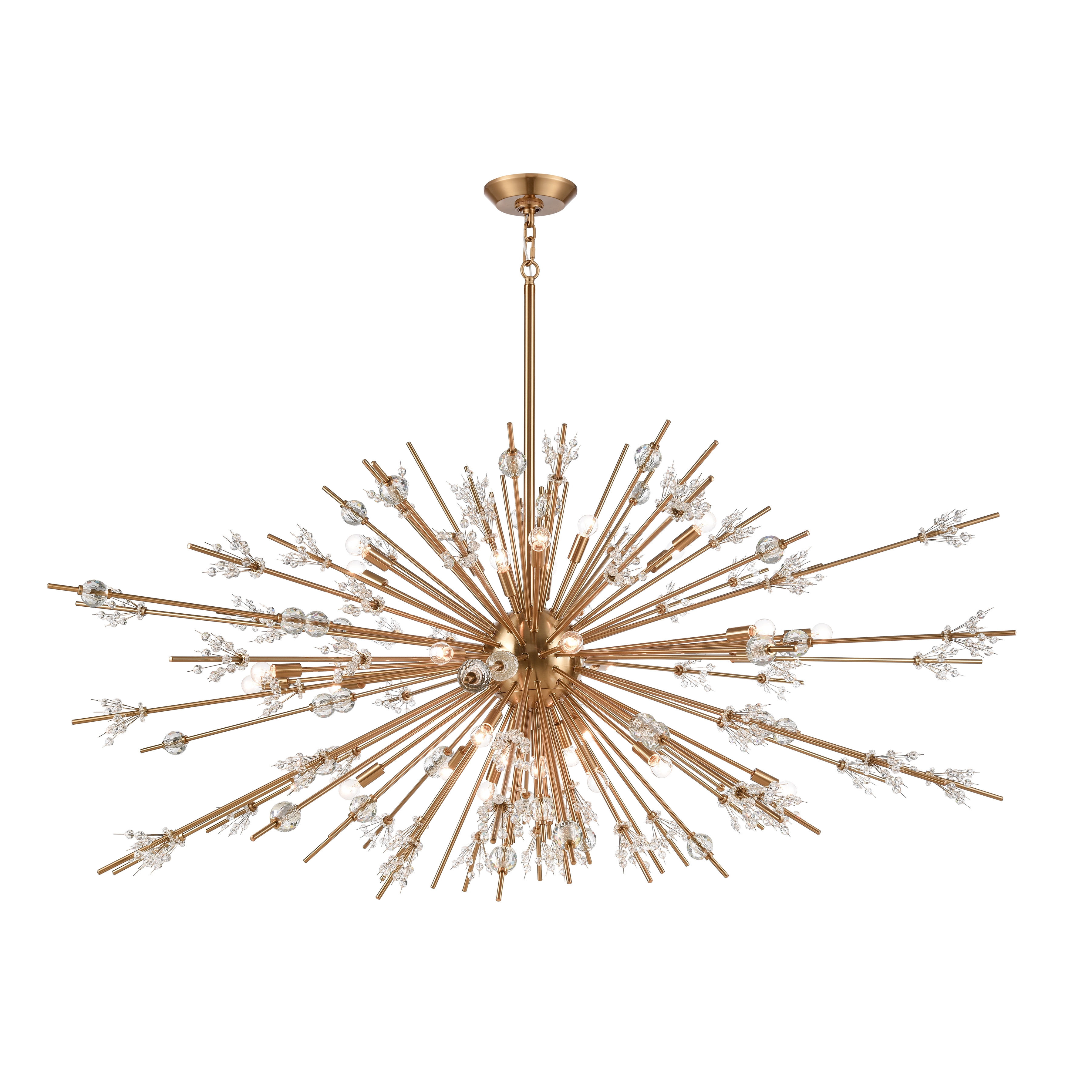 Starburst 72'' Wide 31-Light Chandelier - Satin Brass - Image 0