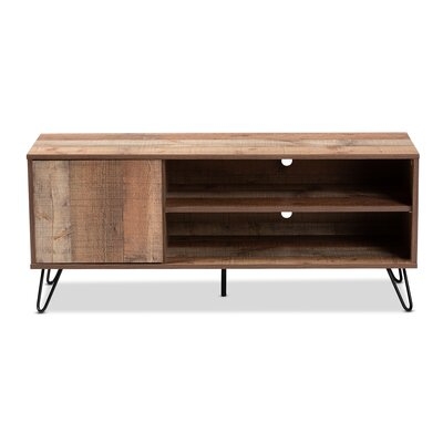Bayboro Modern And Contemporary Rustic Oak Finished 1-Door Wood TV Stand - Image 0