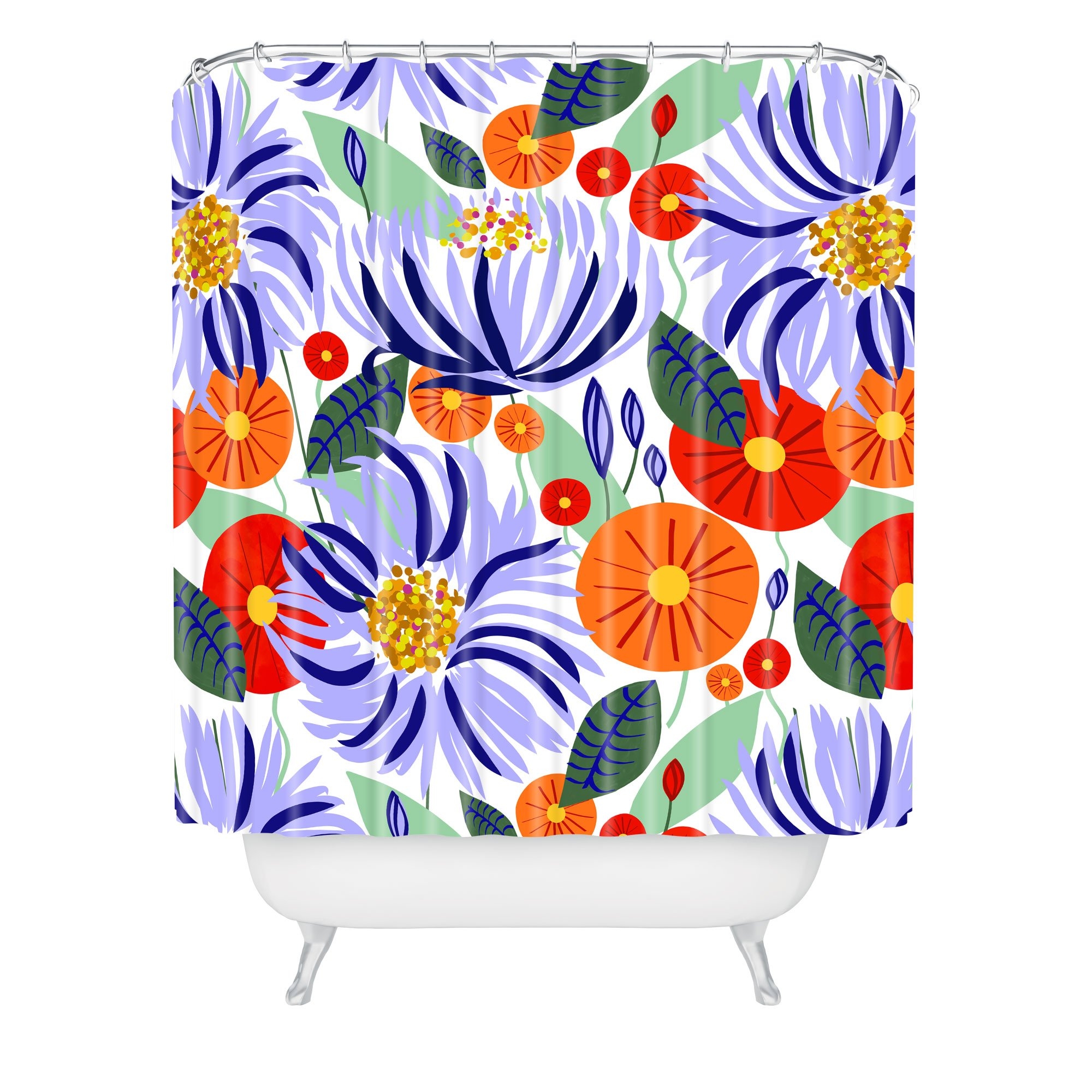 83 Oranges Alia Shower Curtain - Standard 71"x74" with Rings - Image 0