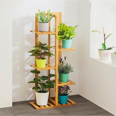 Bamboo Plant Stand Indoor & Outdoor Multiple Flower Pot Holder Shelf Rack - Image 0