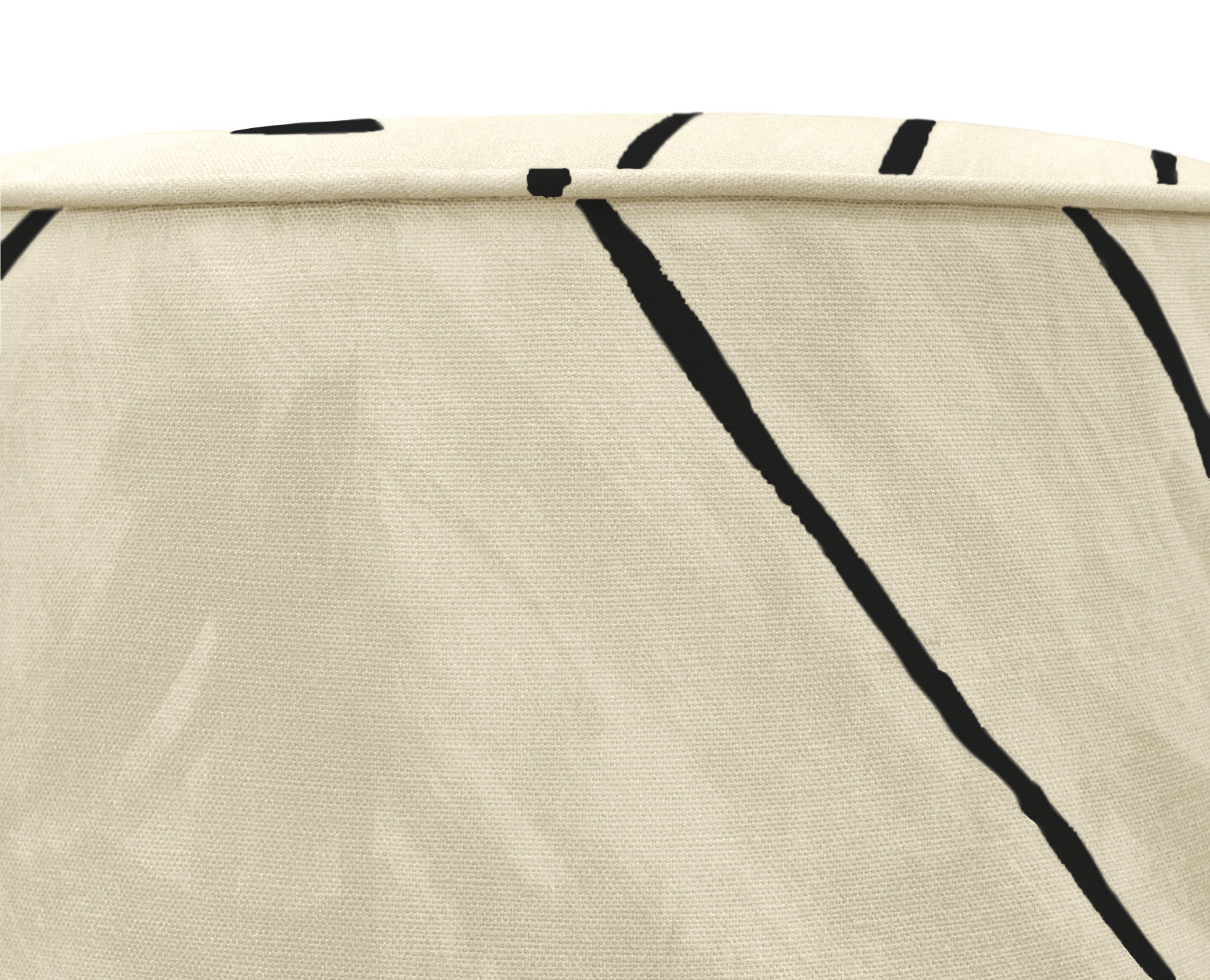 THE TIGHT ROUND OTTOMAN :: GRAFFITO // LINEN + ONYX - 4" X 4" Sample - Image 3