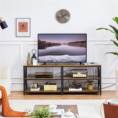 Vintage 3-Layer TV Stand For TV Up To 70 Inches With Power Outlet - Image 0