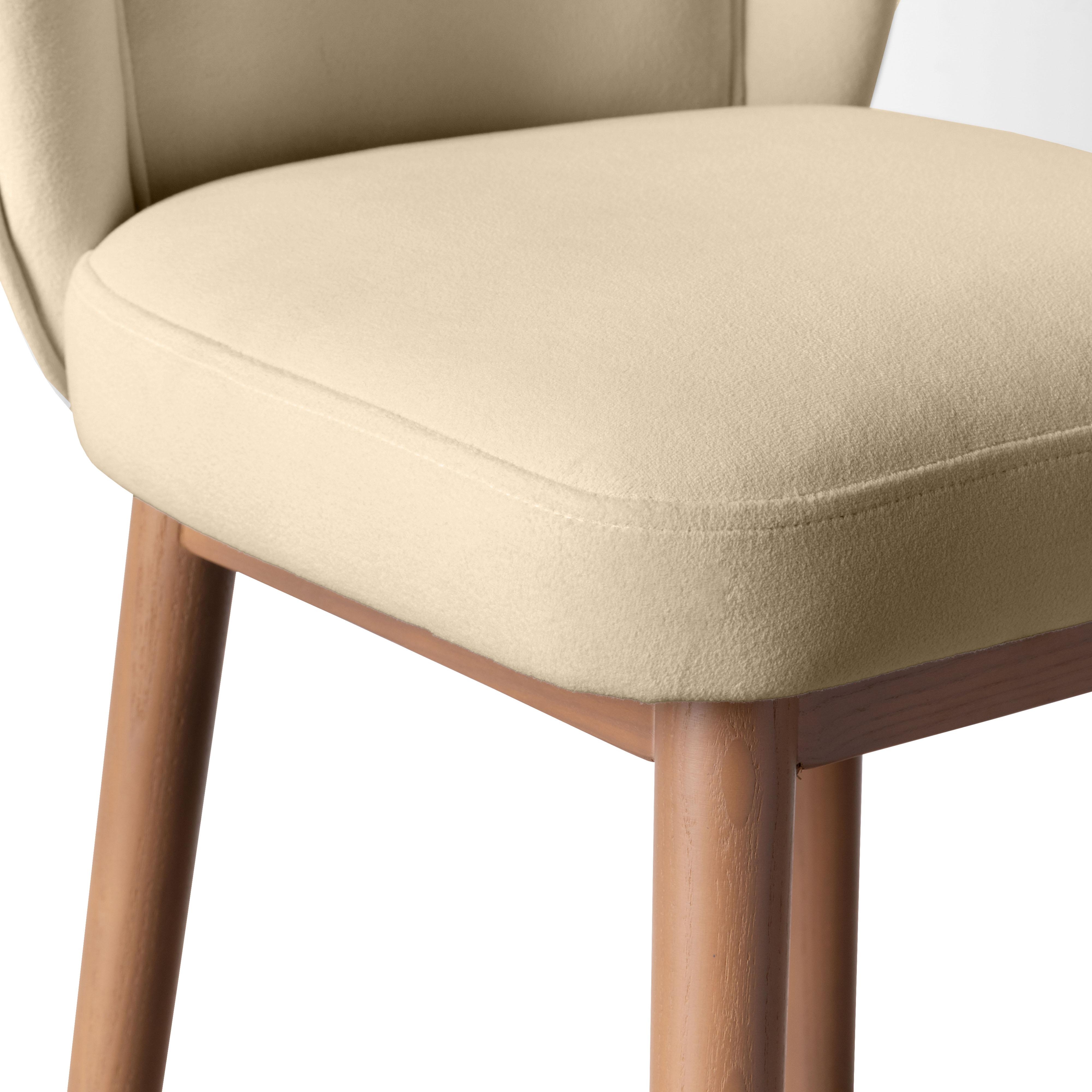 Hailey Cream Velvet Barstool - Image 4