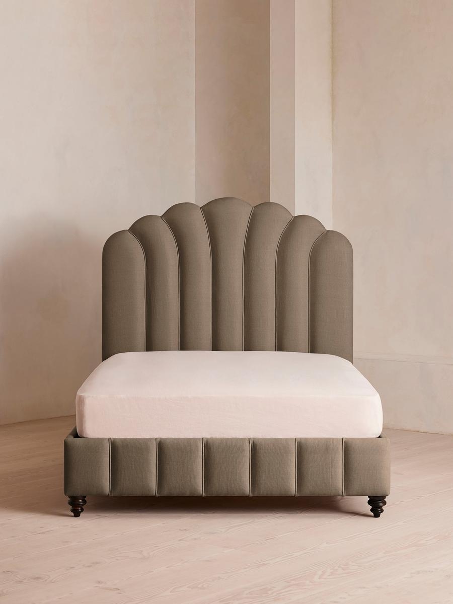 Manette Bed, Full, Linen, Mushroom, US - Image 0