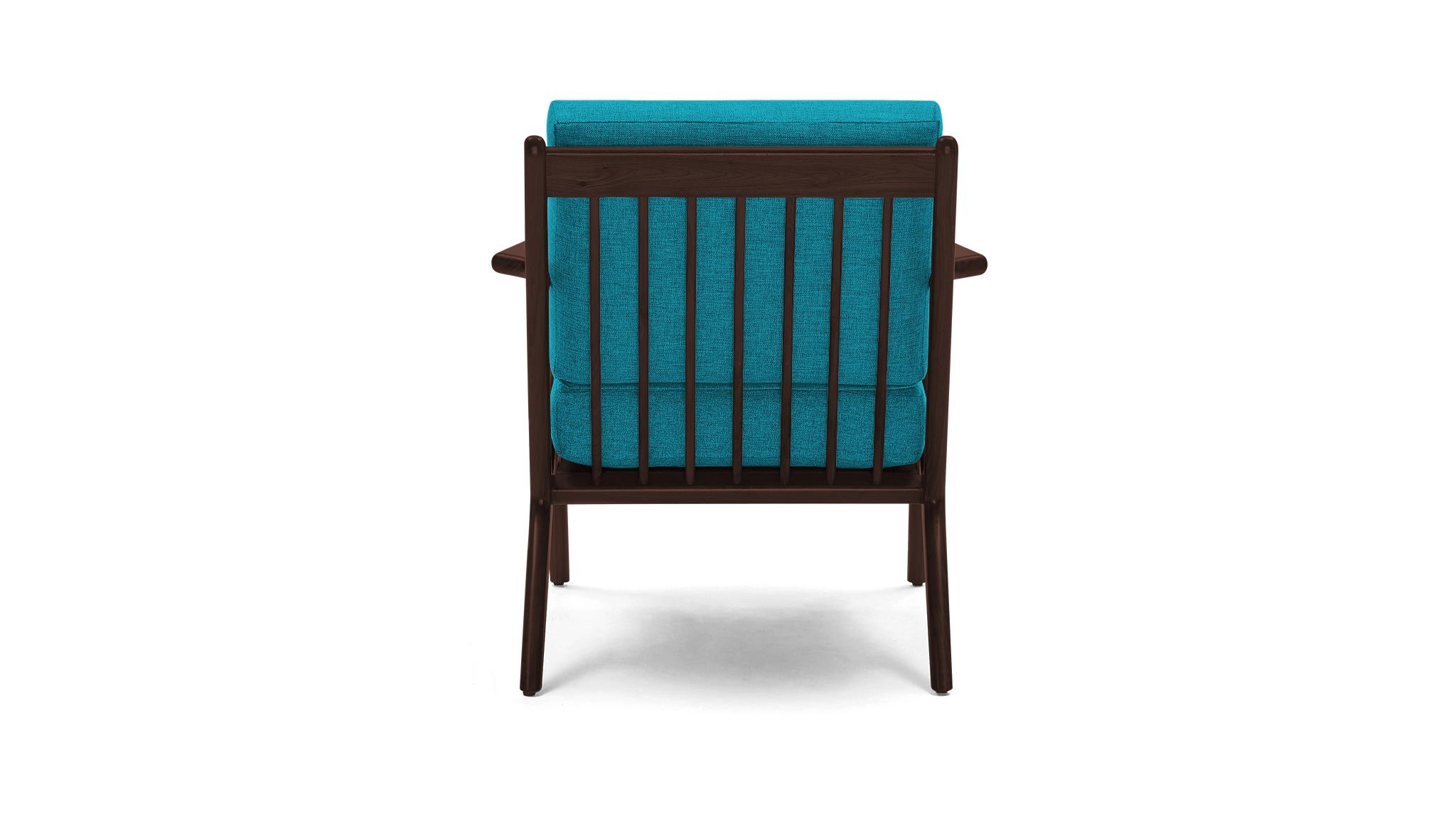 Blue Soto Mid Century Modern Chair - Vibe Aquatic - Walnut - Image 4