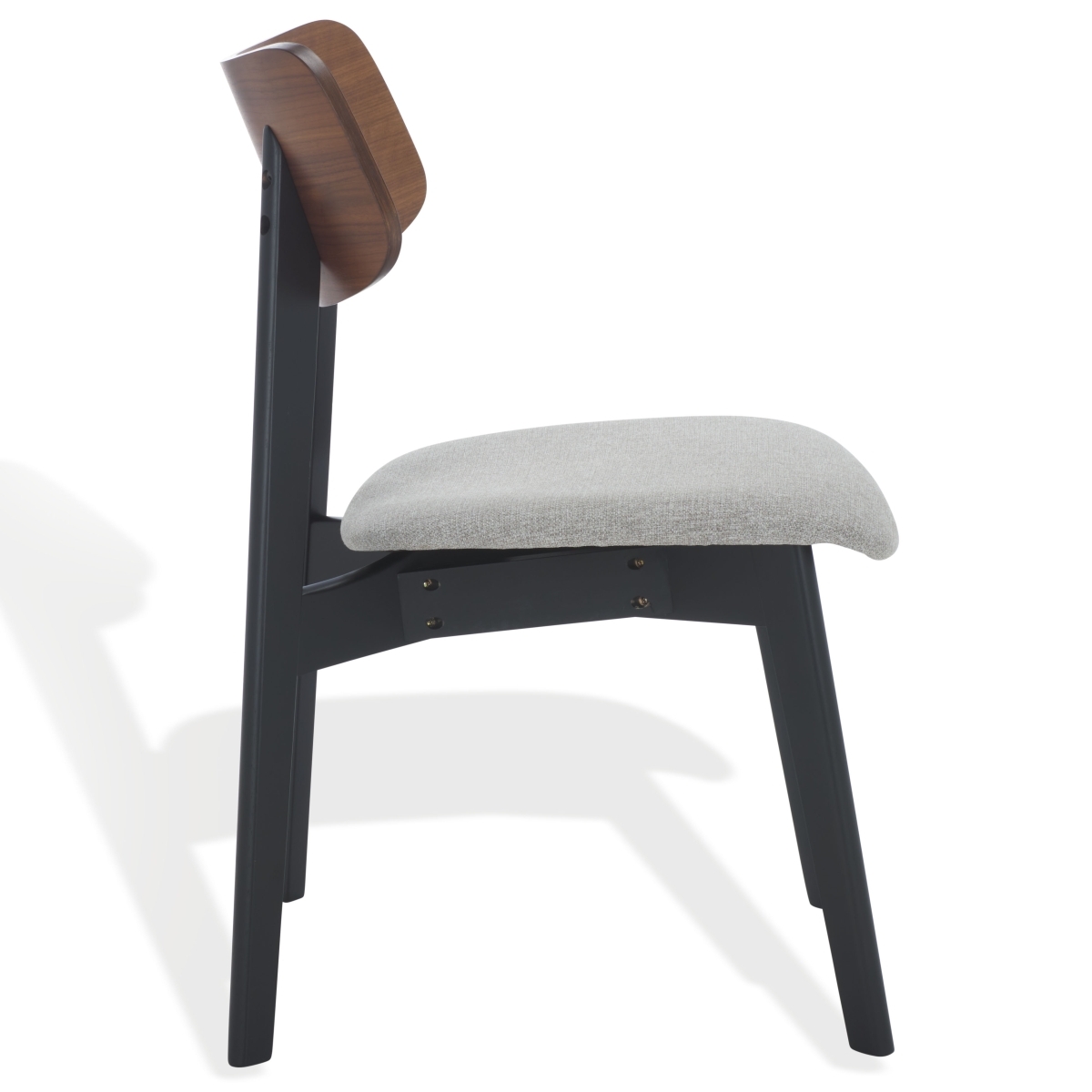 Divya Wood Dining Chair - Walnut / Light Grey - Image 6