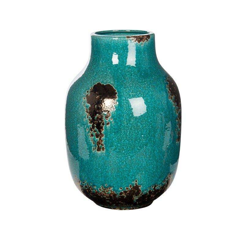 Bradburn Home Blue/Black 13"" Ceramic Table Vase - Image 0