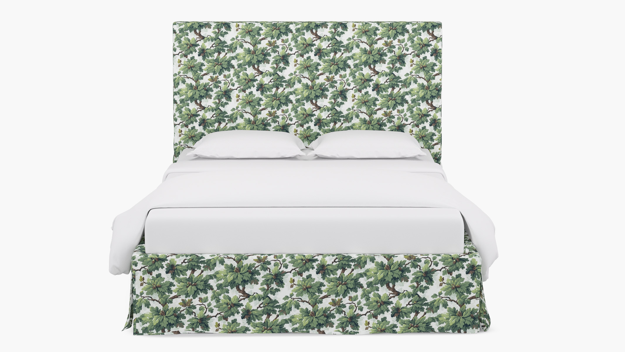 Slipcovered Bed, Vert Woodland, Queen - Image 0