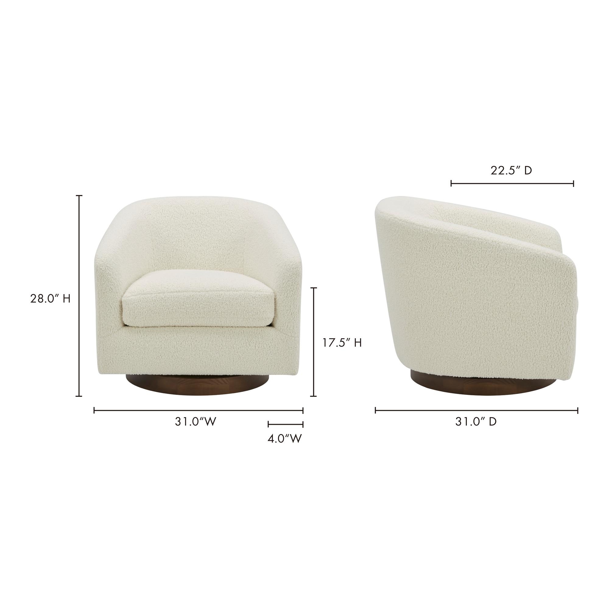 Oscy Swivel Chair Vegan Shearling White - Image 13