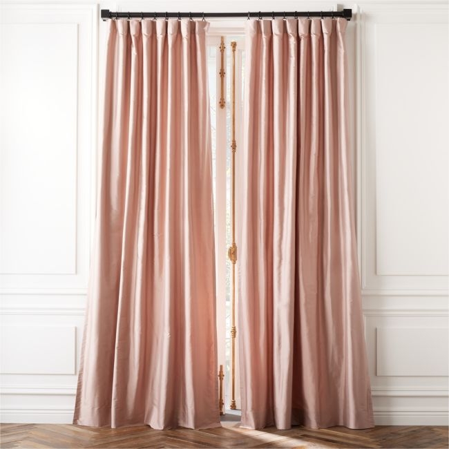 Seda Smoked Mauve Dupioni Silk Window Curtain Panel 48"x120'' - Image 0