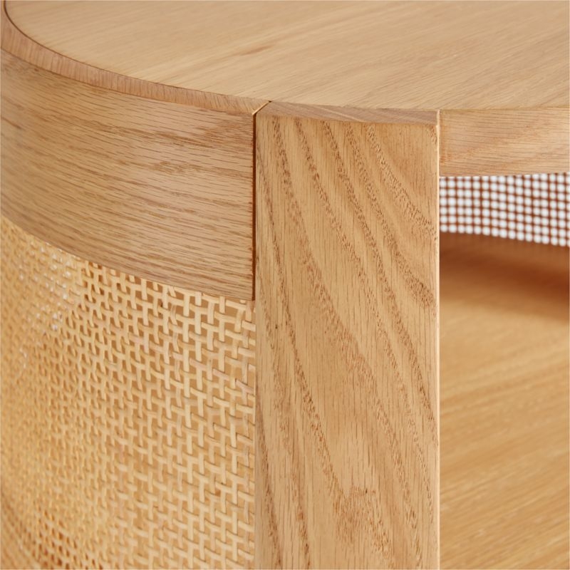 Cane Natural Wood Round Nursery Side Table - Image 6