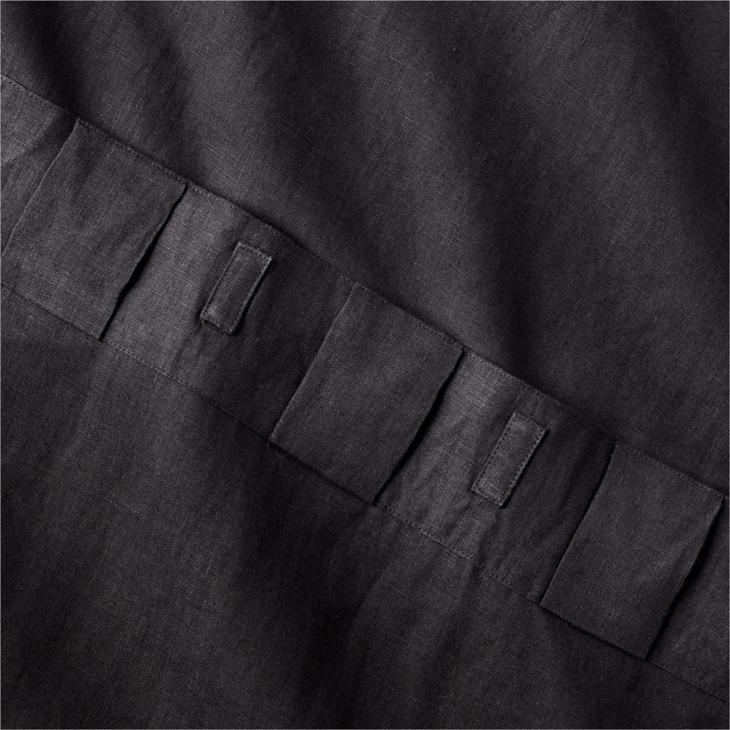 EUROPEAN FLAX™-Certified Linen Black Window Curtain Panel 48''x120" - Image 4