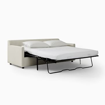 Marin Queen Sleeper, Down, Performance Velvet, Silver, Concealed Support - Image 3