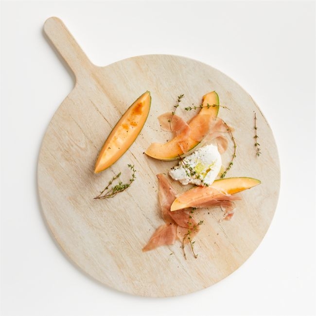 Round Faux Bois Melamine Serving Board - Image 0