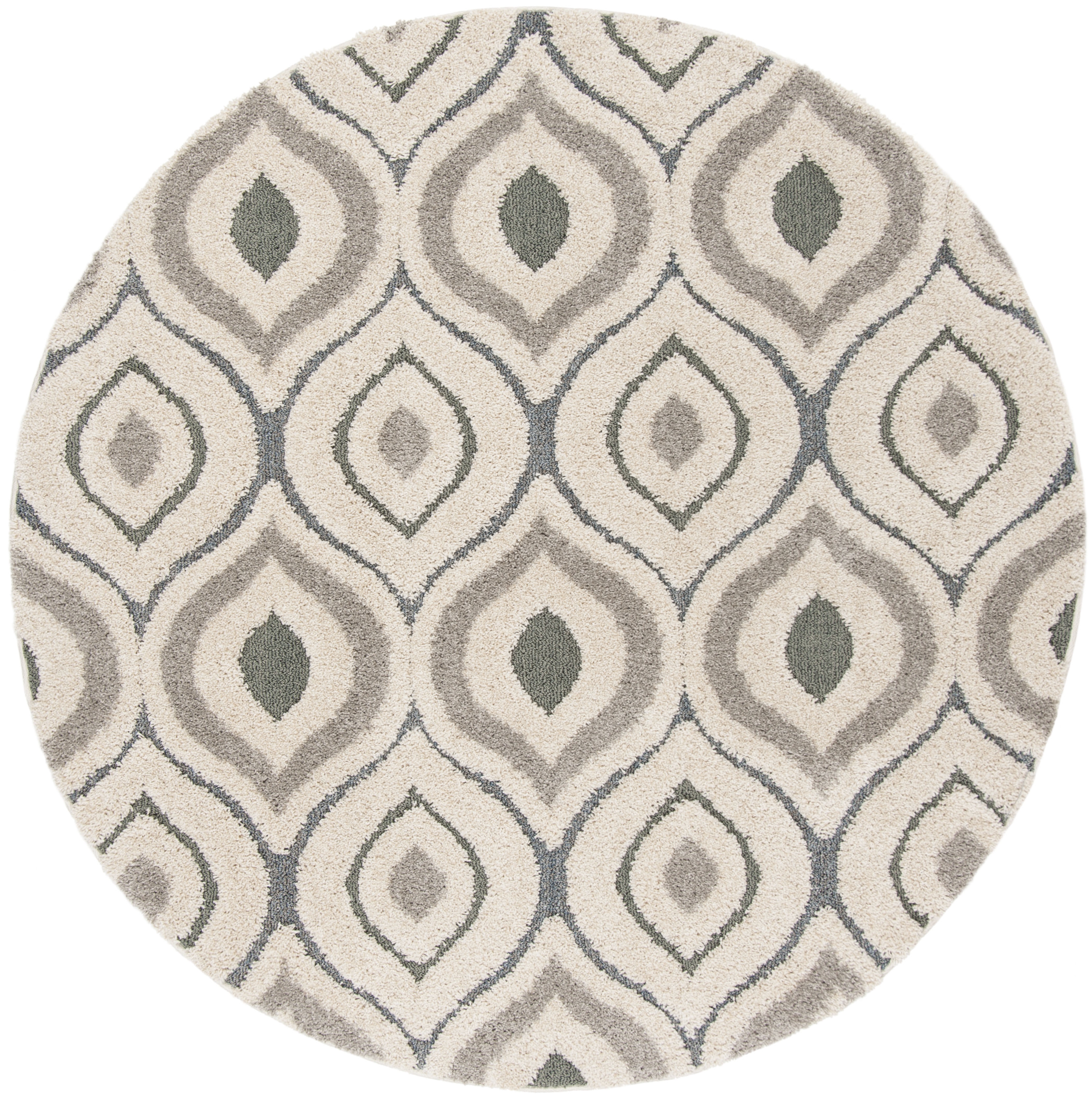 Arlo Home Woven Area Rug, SG461-1160, Cream/Light Blue,  6' 7" X 6' 7" Round - Image 0