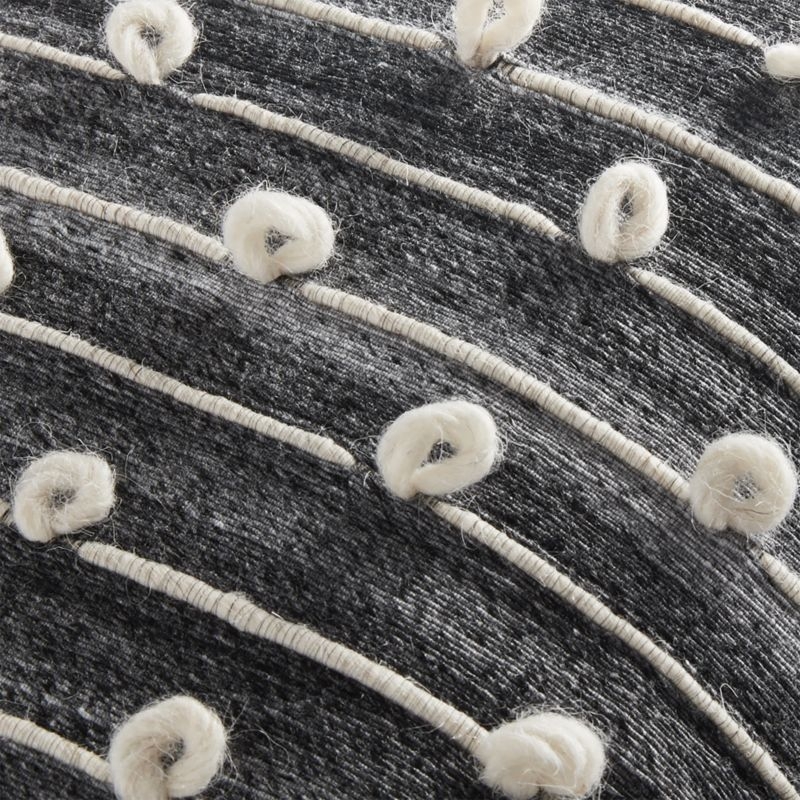 20" Margaux Dark Grey French Knot Pillow with Feather- Down Insert - Image 4